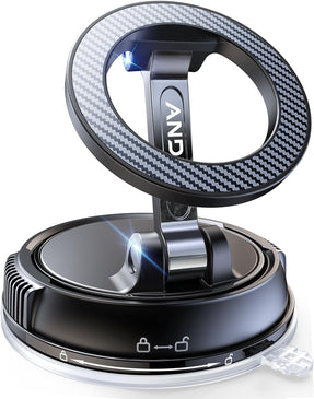 ANDERY Car Phone Holder for Magsafe [78+LBS Strongest Suction & 2400gf Magnetic] 360° Adjustable Car Phone Mount, Phone Holders for Your Car for iPhone 17 Pro Max 16 15 14 13 12 Air Plus, Carbon Fiber