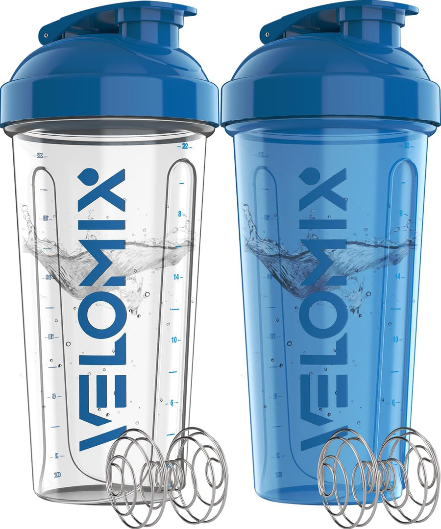 Velomix 28oz Protein Shaker Bottles - 2 Pack, Leak-Proof