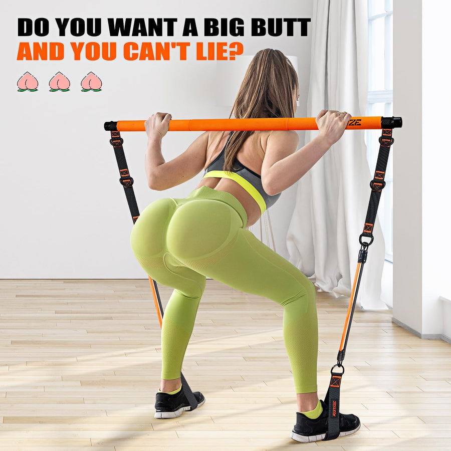 KUTIZE Pilates Bar Kit with Resistance Bands for Full-Body Workouts