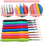 Aeelike Crochet Kit for Beginners Adults, Crochet Kits Include Yarn, 59pcs Crochet Starter Kit for Beginners Kids,Ergonomic Crochet Hooks 2.0-6.0 mm, Lace Steel Needles 0.6-1.9 mm