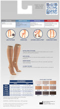 Truform 15-20 mmHg Women's Knee High Compression Stockings, 20 Denier, Nude, Medium