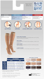 Truform 15-20 mmHg Women's Knee High Compression Stockings, 20 Denier, Nude, Medium