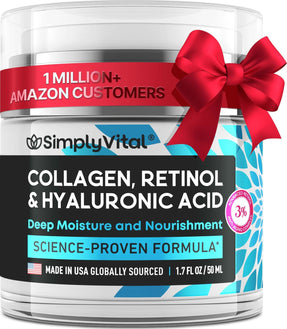 SimplyVital Anti-Aging Collagen, Retinol & Hyaluronic Face Cream – 1.7 fl.oz.