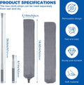 Retractable Gap Dust Cleaner Cleaning Tools with 2 Microfiber Dusting Cloths Long Handle 60inches Washable and Retractable Duster Brush for Cleaning Under Appliances Furniture Couch Fridge