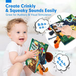 hahaland Baby Books 0-6 Months,Infant Tummy Time Toy Sensory Toys 6 to 12 Months Touch Feel Book Travel Toy Gifts for Boy Girl 0-3 Month Baby Shower Birthday Gifts Stocking Stuffers (Single)