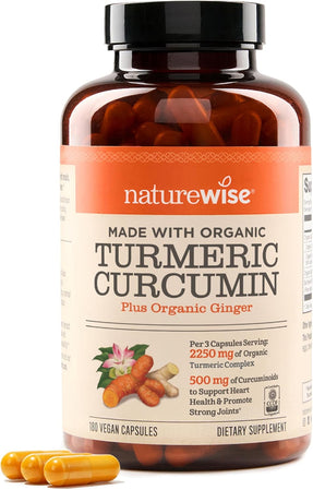NatureWise Curcumin Turmeric 2250mg - Advanced Absorption from 95% Curcuminoids & BioPerine Black Pepper Extract - Daily Joint and Immune Health Support - Vegan, 180 Count[60-Day Supply]