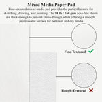 Mixed Media Sketchbook 9" x 12" - Multimedia Sketchbook Hardcover, Spiral Bound, 60 Sheets 98lb/160gsm Mixed Media Paper, Watercolor Sketch Books for Artist Supplies, Painting, Drawing & Art Supplies.