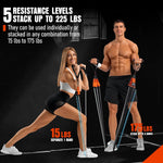 175lb Resistance Bands with Handles, Ankle Straps & Door Anchor for Full-Body Workouts