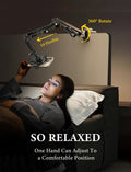 LISEN Gooseneck Phone Holder for Desk Bed 3rd Upgrade Cell Phone Stand for Desk Bed Accessories,Gifts for Seniors Elderly Tech Lovers Mount for Recording Filming Laying Down Flexible Arm Clamp Clip