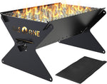GasOne 15” Portable Charcoal Grill – Foldable BBQ Grill – Camping Grills for Backyard, Bonfire, Patio – Heavy-Duty Portable Fire Pit – Camp Cooking Gear