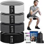 Resistance Bands for Workout - 4 Booty Bands for Women Men Fabric Elastic Bands