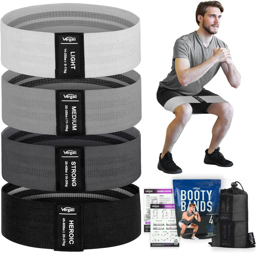 Resistance Bands Set for Working Out with 4 Fabric Elastic Bands