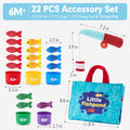 hahaland Toddler Toys Montessori Toys for 1 Year Old Boy Girl Birthday Gift - 10 in 1 Cloth Fishing Game Christmas Toddler Gifts 1-3 with Stacking Cups - Number Counting, Color Sorting Learning