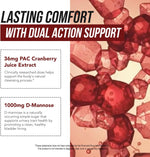 CranEaze®: Cranberry Juice Extract Plus D-Mannose – 36 mg PAC, 100% Soluble PAC - Supports Urinary Tract Health – Most Effective Cranberry Pills for Women, UTI Cranberry Supplement - 60 Capsules