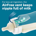 Philips Avent Anti-Colic Baby Bottle with AirFree Vent, 9oz, with Flow 2 Nipples, 1m+, 4pk, Clear, SCY703/04