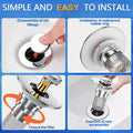 Sink Stopper Hair Catcher,(2PCS) Pop-up Sink Drain Strainer with Removable Stainless Steel Strainer Basket Hair Catcher, Bathroom Sink Strainer for Bathroom Sink Stopper Replacement