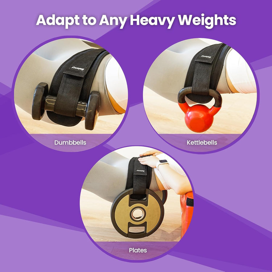 Balency Hip Thrust Belt for Gym Workouts - Non-Slip Padding, Foldable Design