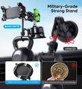 MAGIC JOHN Car Phone Holder, Ultra-Durable Mteal Phone Holders for Your Car, 360° Rotation Cell Phone Car Mount for Windshield, Suction Cup Car Phone Mount for iPhone Samsung All Smartphone