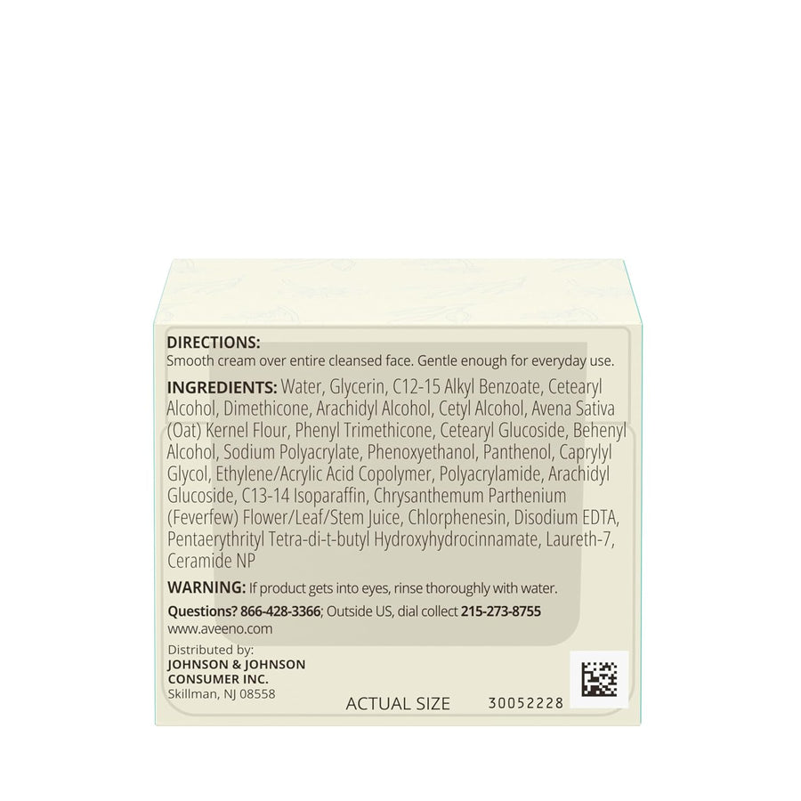 Aveeno Calm + Restore Facial Moisturizer Face Cream for Redness Relief, Non-Comedogenic, Ceramide & Vitamin B5, Hydrating for Dry, Sensitive Skin, Hypoallergenic, Fragrance-Free, 1.7 oz