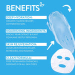 By Nature 2% Hyaluronic Acid Sheet Face Mask for Dry, Dehydrated & Sensitive Skin – Hydration Boost with Prickly Pear & Squalane – Made in New Zealand – Pack of 12