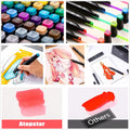 80 Colors Alcohol Markers Artist Drawing Art for Kids Dual Tip Adult Coloring Painting Supplies Perfect Boys Girls Students Adult(80 Black Shell)