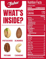 Fisher Oven Roasted Never Fried Deluxe Mixed Nuts, 24 Ounces (Pack of 1), Almonds, Cashews, Pecans, Pistachios, Healthy Snacks for Adults, Made With Sea Salt, No Added Oil, Trail Mix, Gluten Free