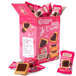 Michel et Augustin Chocolate Cookie Squares, Chocolate Gift Box, Dark Chocolate & Sea Salt French Shortbread Cookies, Candy Bulk, Individually Wrapped, 30-Pack