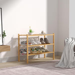 3-Tier Bamboo Shoe Rack Organizer for Entryway & Closet – Stackable Freestanding Shoe Shelf, Eco-Friendly