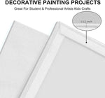 Artkey Canvases for Painting 8x10 Inch 12-Pack, 10 oz Primed 100% Cotton White Blank Canvas Boards for Painting, Art Supplies Paint Canvas Panels for Acrylic Oil Watercolor Tempera Paints