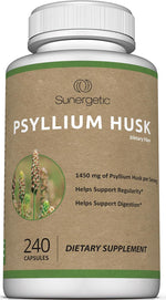 Premium Psyllium Husk Fiber Supplement 1450mg, 240 Capsules