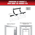 Iron Gym Pull-Up Bar - Total Upper Body Workout, Adjustable Width, Portable Doorframe Chin-Up Bar