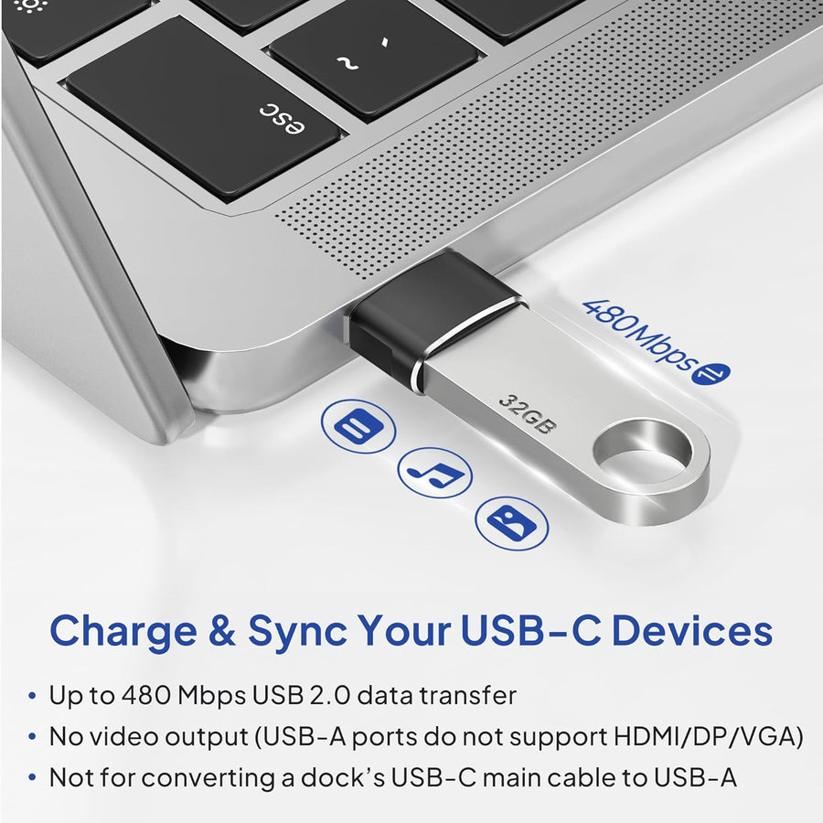 Elebase USB to USB C Adapter for iPhone 17 4Pack,USBC Female to A Male Car Charger Adapter,Type C Converter Apple 16 Pro Max 15 14 Plus,iWatch Watch 11 10 Se Ultra 3,iPad Air,Samsung Galaxy S25,Black