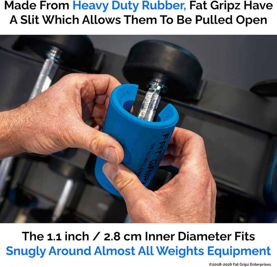 Fat Gripz - Thick Grips for Bigger Arms & Stronger Grip (4x Men's Health Award Winner)