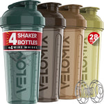 VELOMIX 28oz Protein Shaker Bottles - 4 Pack, Leak Proof