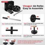 Vinsguir Ab Roller Wheel - Core Strength Training Equipment for Home Gym