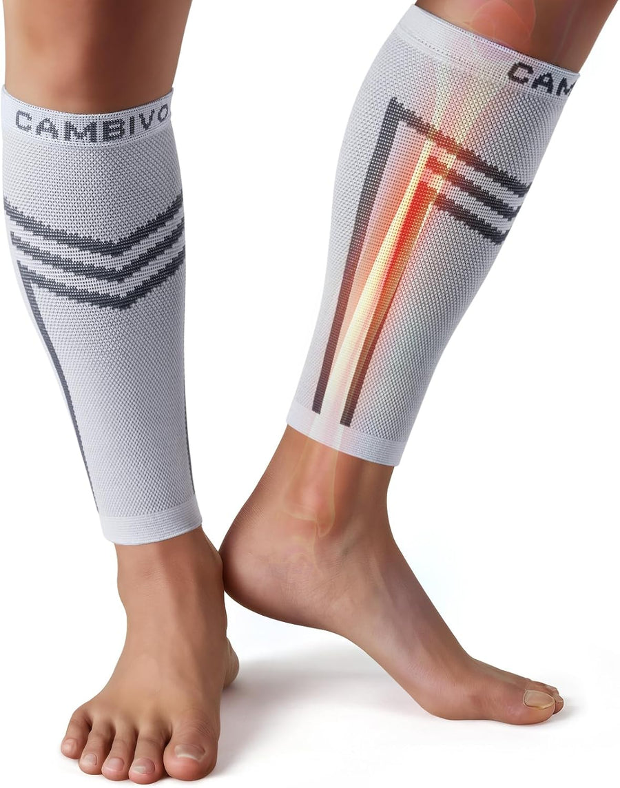 CAMBIVO Calf Compression Sleeve Men & Women- Shin Splint Brace Support for Legs Pain Relief, Varicose Vein Treatment