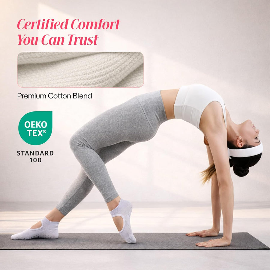 CoolMate Pilates Socks for Women, Non-Slip Yoga Socks