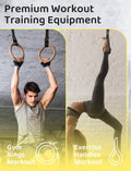GHB 1.25" Olympic Rings Wooden Gymnastic Rings - Adjustable Straps, Workout Rings for Bodyweight Fitness