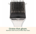 Cuisinart Stainless Steel 16.5" Long Handle Grill Cleaner Brush and Scraper for BBQ, Griddle, Grills, Cookout Tool, Grill Brush for Outdoor Grills BBQ Accessories