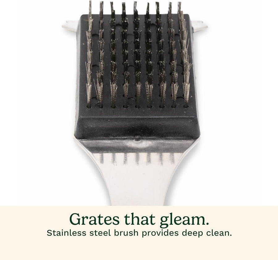 Cuisinart Stainless Steel 16.5" Long Handle Grill Cleaner Brush and Scraper for BBQ, Griddle, Grills, Cookout Tool, Grill Brush for Outdoor Grills BBQ Accessories