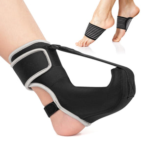 Plantar Fasciitis Night Splint Sock for Women Men with Arch Support Black Medium