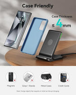 INIU Wireless Charger, 15W Fast Qi Certified Wireless Charging Station with Sleep-Friendly Adaptive Light Compatible with iPhone 17 16 15 14 13 12 Pro Max Samsung Galaxy S25 S24 S23 Note 20 Google etc