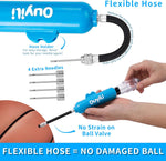 Sports Ball Pump Kit - Portable Air Pump Two-Way Dual Action Inflatable Perfect for Basketballs, Soccer Balls and More - Professional Hand Pump Kit with Needles and Flexible Hose