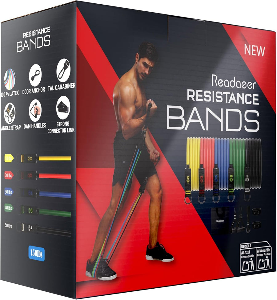 Readaeer Resistance Bands - Exercise Bands for Workout, Fitness, Strength Training