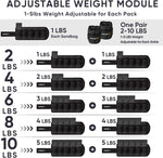 APEXUP Adjustable Ankle Weights 10lbs Pair, Modularized Leg Straps for Yoga, Walking, Running
