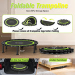 ZCMHAXJ 36/40/48" Foldable Mini Trampoline, 440lbs Capacity, Indoor Fitness Workout Equipment