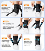Slim-Fit Ankle Brace for Sprained Ankle, Quick Lace Up Ankle Support for Women Men