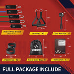 WHATAFIT Resistance Bands Set - 5 Levels, Handles, Straps, Anchor for Home Gym