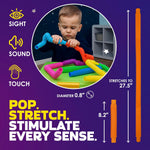Nutty Toys Pop Tubes - Large 8-Pack Sensory Toys - Creative STEM Learning for Kids and Toddlers - Connect & Pop! Top ADHD Autism Fidget 2025, Best Boy & Girl Stocking Stuffers Gifts Idea