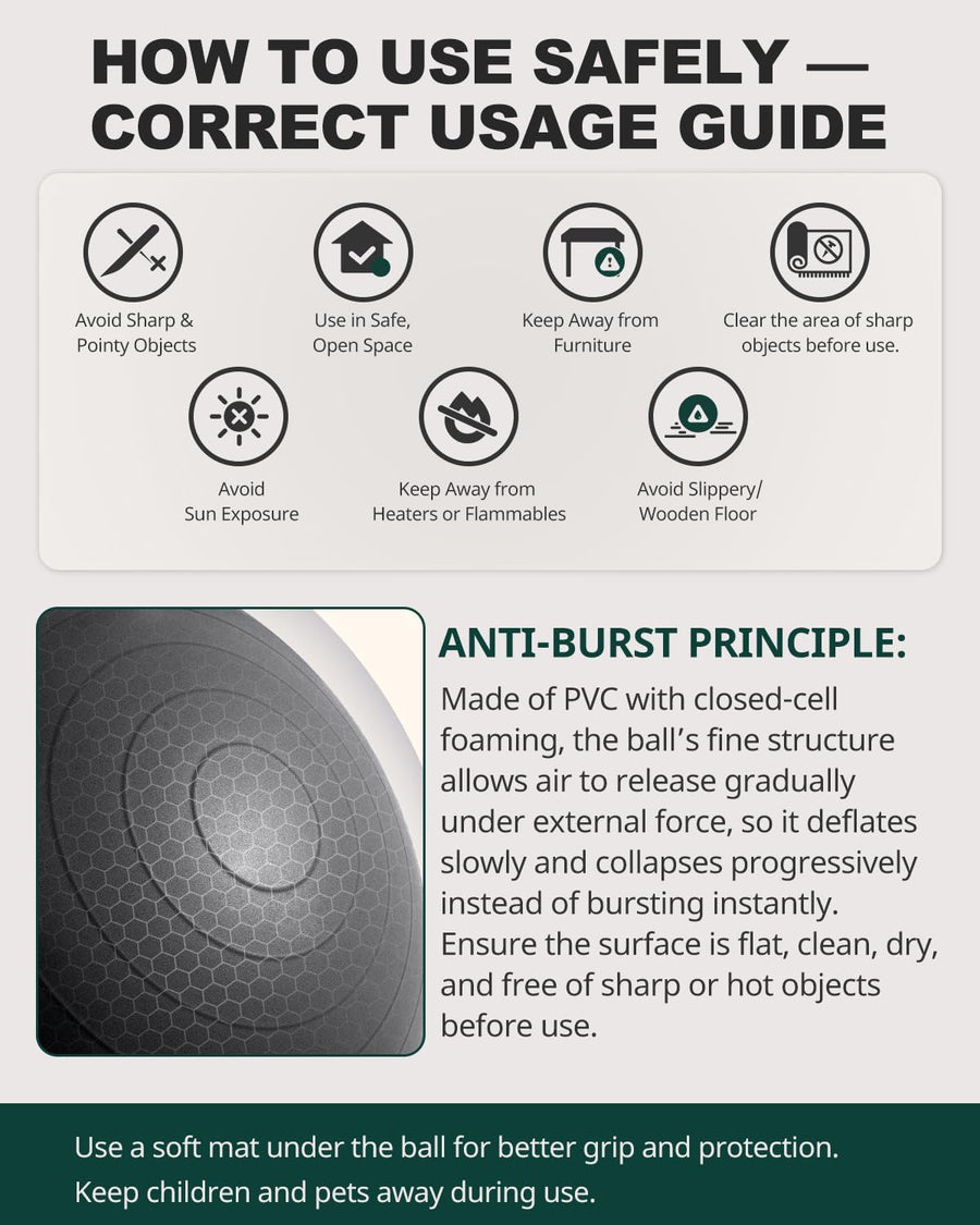 Trideer Exercise Ball for Yoga, Pilates & Fitness - 5 Sizes